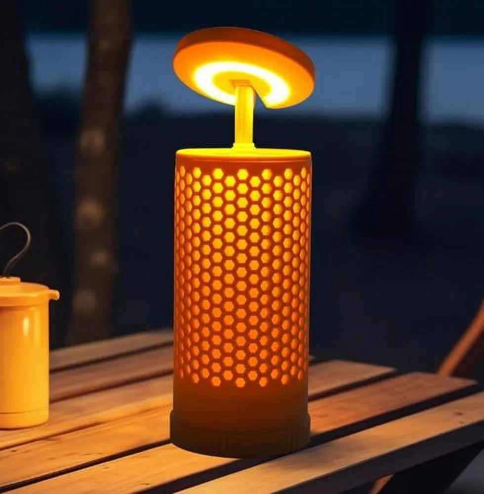 Illuminate Your Adventures with the 3000mAh Rechargeable Honeycomb Design Camping Lantern - Adjustable Warm & White Light for Every Outdoor Experience!