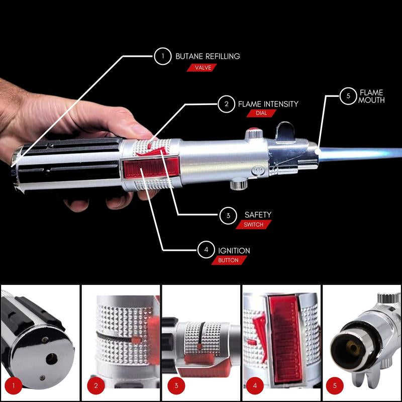 The Ultimate Lightsaber Gift Torch Lighter - Perfect for Dads, Husbands, and Boyfriends with Adjustable Flame!