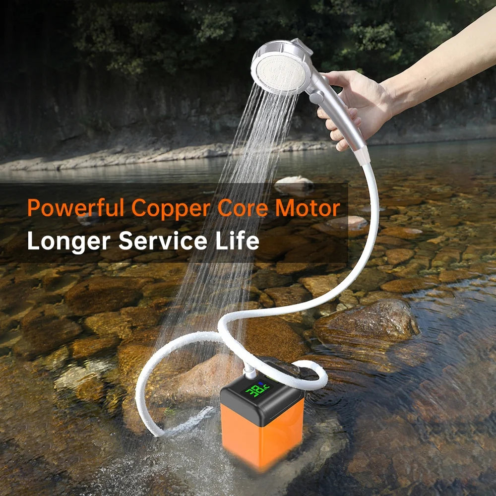 Premium Electric Rechargeable Portable Camping Shower for Outdoor Adventures, Hiking, and Travel