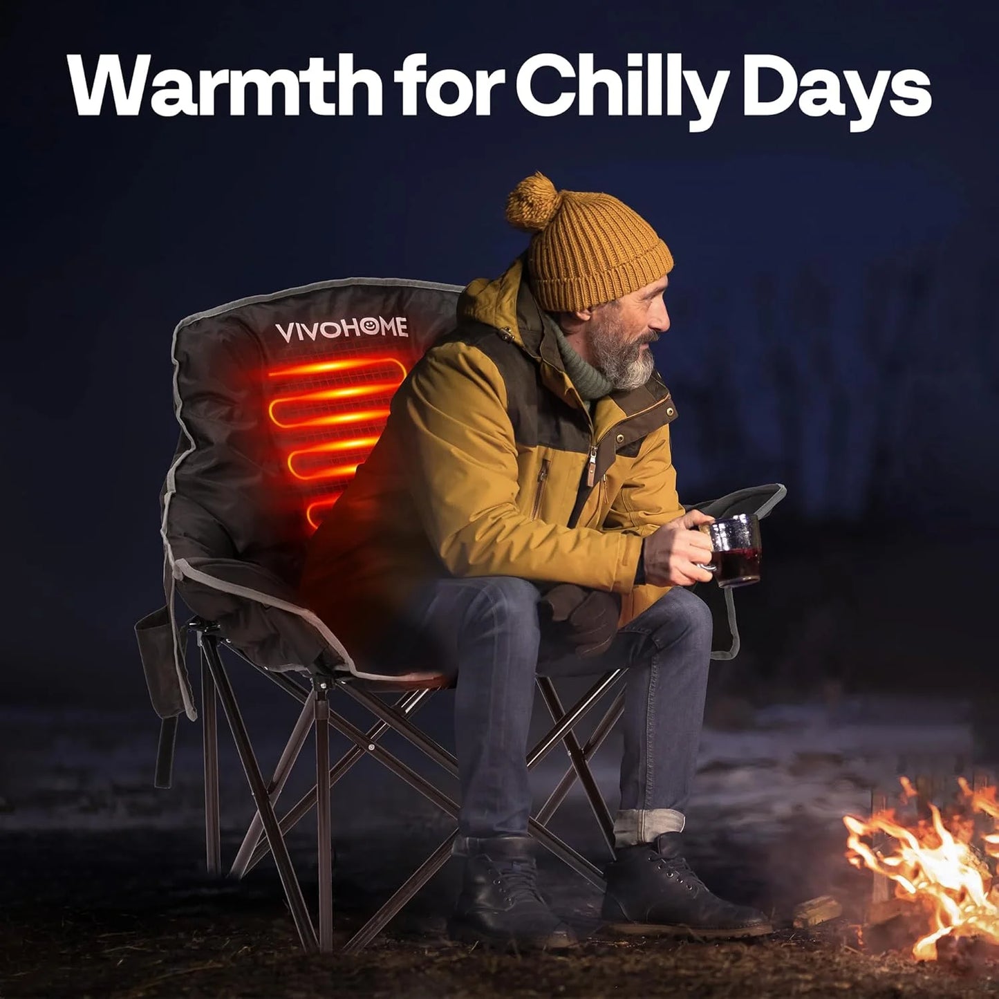 Chill Out and Heat Up: The Oversized Heated Camping Chair - Your Cozy Companion for the Great Outdoors!