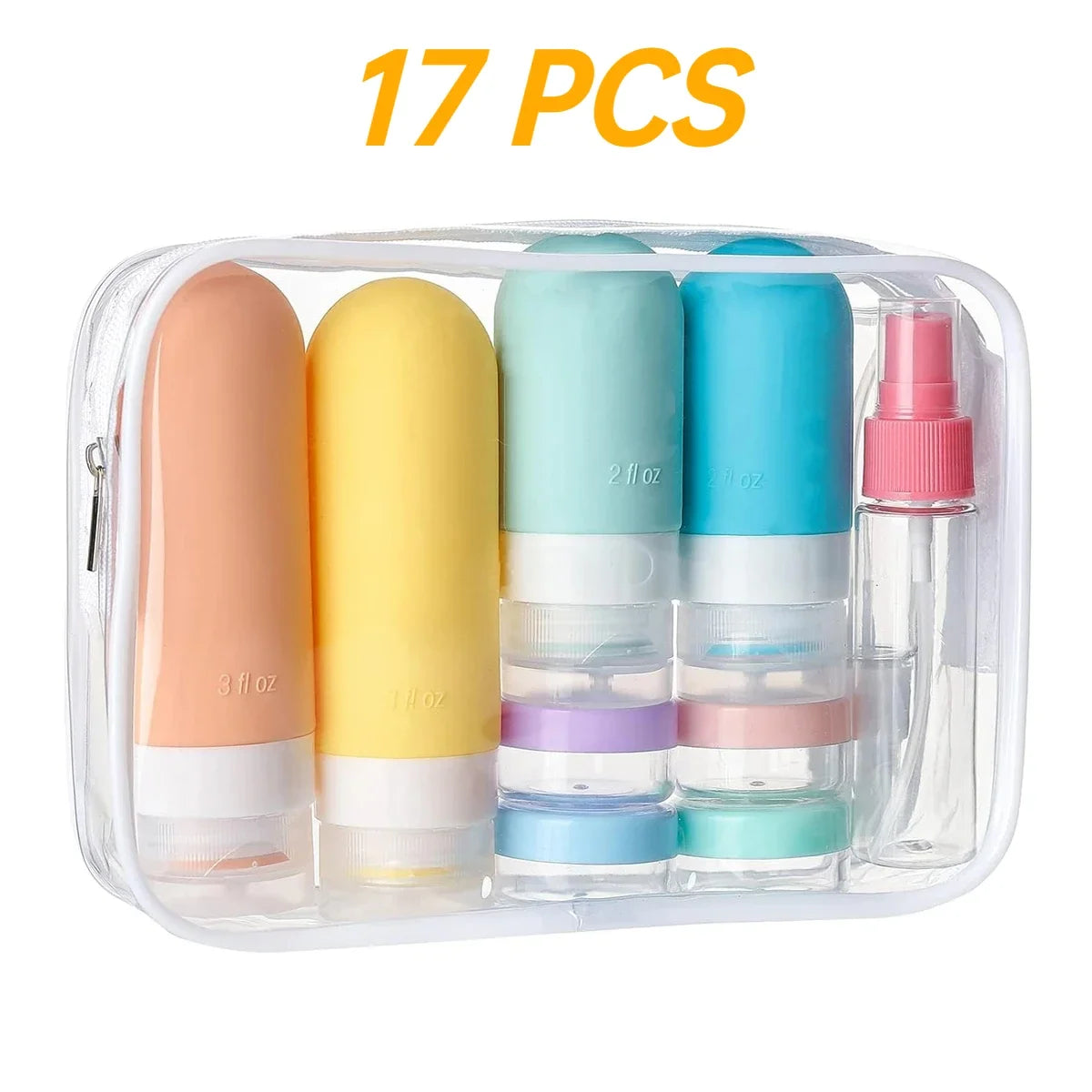 Ultimate 17-Piece Travel Bottle Set - Leak-Proof, Portable Refillable Toiletries for Shampoo, Conditioner, and Lotion