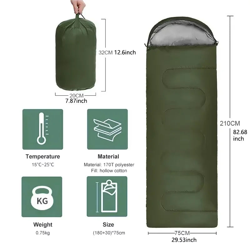 Stay Cozy This Winter with Our Ultralight Waterproof Camping Sleeping Bag - Perfect for Outdoor Adventures!