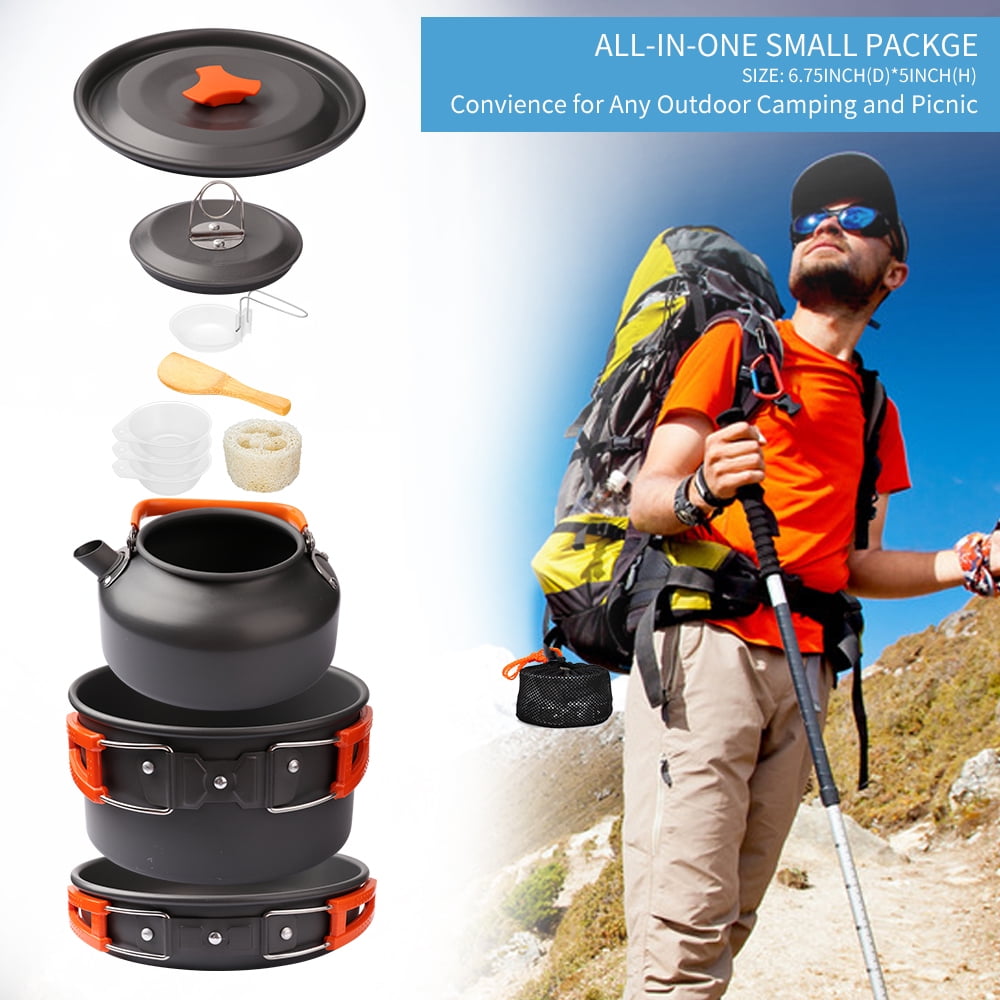 Ultimate Camping Cookware Set - Lightweight, Non-Stick Cooking Gear with Storage Bag for Outdoor Adventures