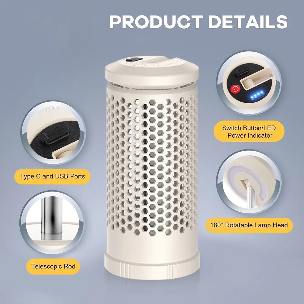 Illuminate Your Adventures with the 3000mAh Rechargeable Honeycomb Design Camping Lantern - Adjustable Warm & White Light for Every Outdoor Experience!