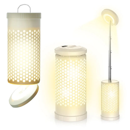 Illuminate Your Adventures with the 3000mAh Rechargeable Honeycomb Design Camping Lantern - Adjustable Warm & White Light for Every Outdoor Experience!