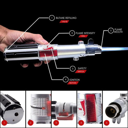 The Ultimate Lightsaber Gift Torch Lighter - Perfect for Dads, Husbands, and Boyfriends with Adjustable Flame!