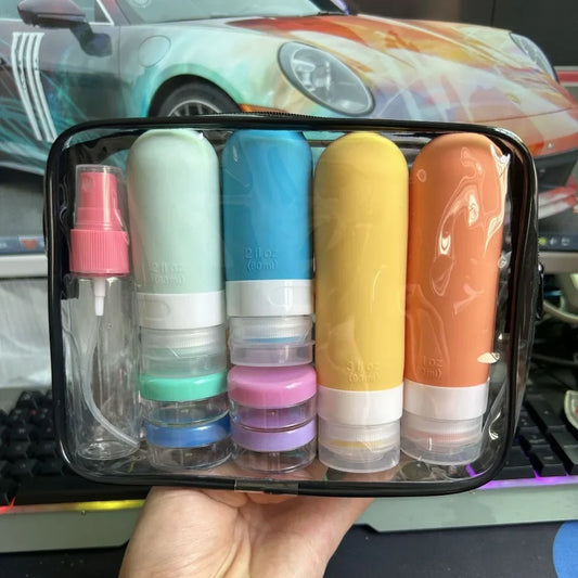 Ultimate 17-Piece Travel Bottle Set - Leak-Proof, Portable Refillable Toiletries for Shampoo, Conditioner, and Lotion