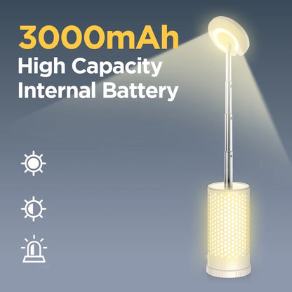 Illuminate Your Adventures with the 3000mAh Rechargeable Honeycomb Design Camping Lantern - Adjustable Warm & White Light for Every Outdoor Experience!