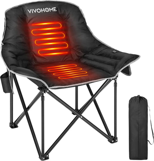 Chill Out and Heat Up: The Oversized Heated Camping Chair - Your Cozy Companion for the Great Outdoors!