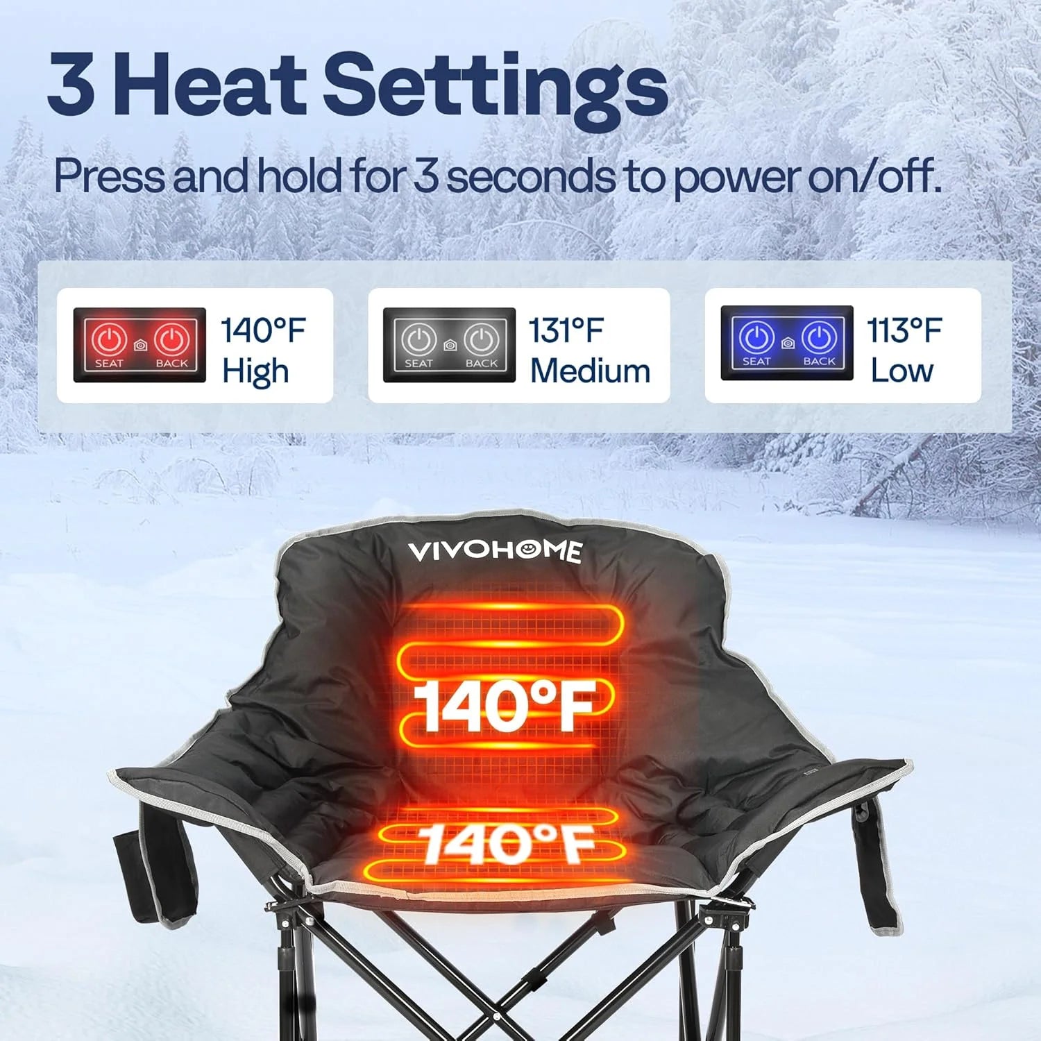 Chill Out and Heat Up: The Oversized Heated Camping Chair - Your Cozy Companion for the Great Outdoors!