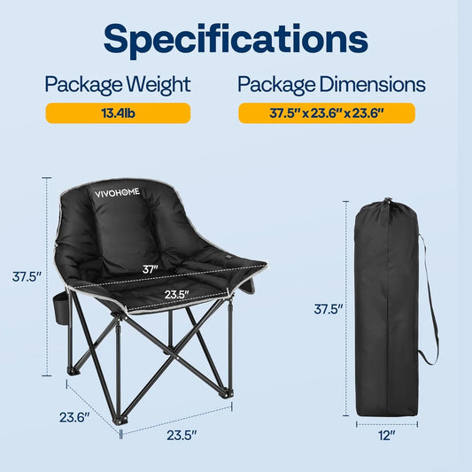 Chill Out and Heat Up: The Oversized Heated Camping Chair - Your Cozy Companion for the Great Outdoors!