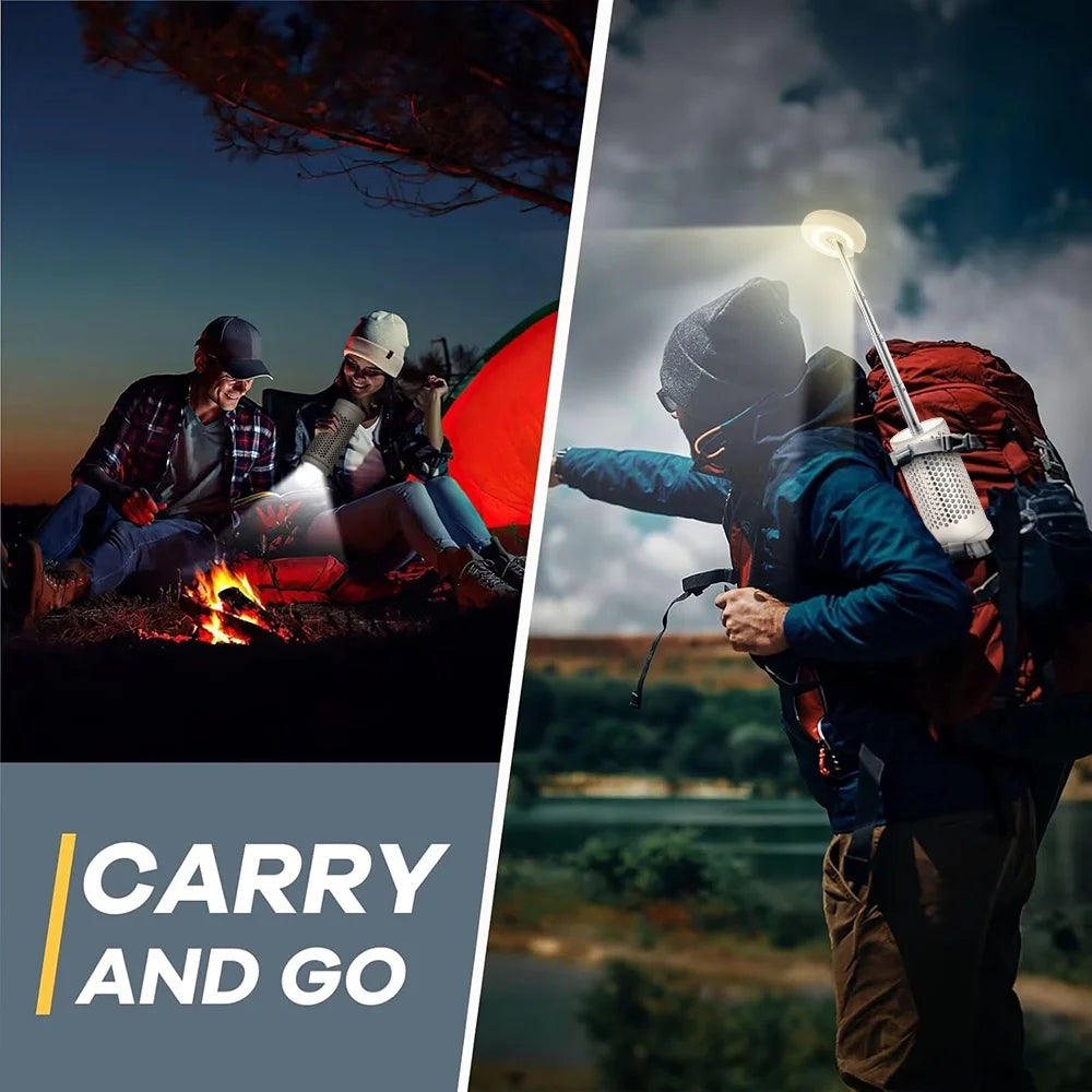 Illuminate Your Adventures with the 3000mAh Rechargeable Honeycomb Design Camping Lantern - Adjustable Warm & White Light for Every Outdoor Experience!