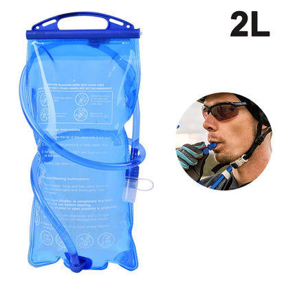 Water Reservoir Replacement, Water Storage Bladder Bag, Leak Proof Water Bladder, Hydration Bladder Ideal for Hiking Camping Running Cycling - 2L - Blue